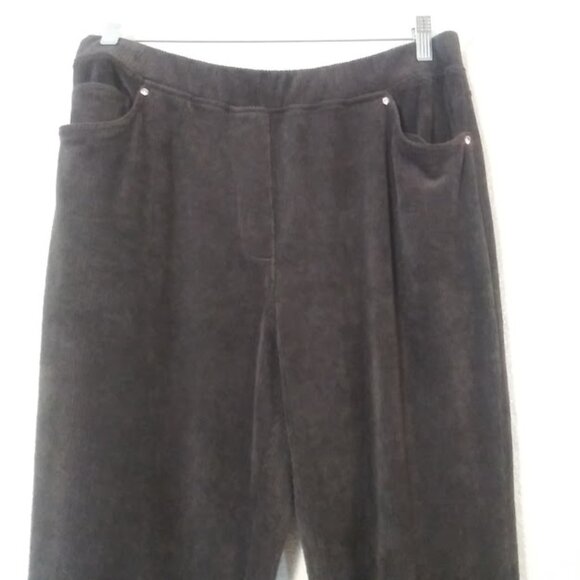 Quacker Factory by Jeanne Bice women's size M gray corduroy straight leg pants - Picture 2 of 15